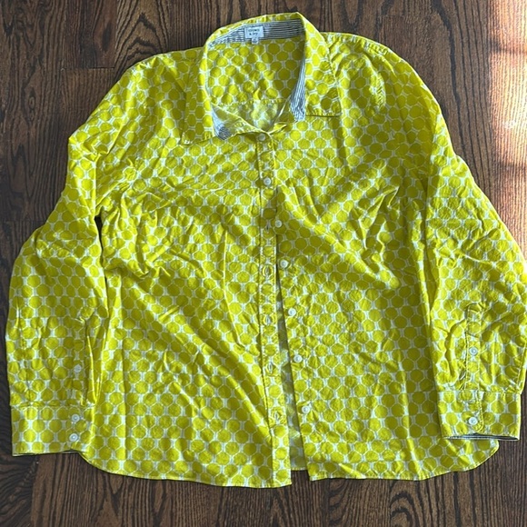 Crown & Ivy Yellow Leaf Print Shirt - Picture 7 of 8